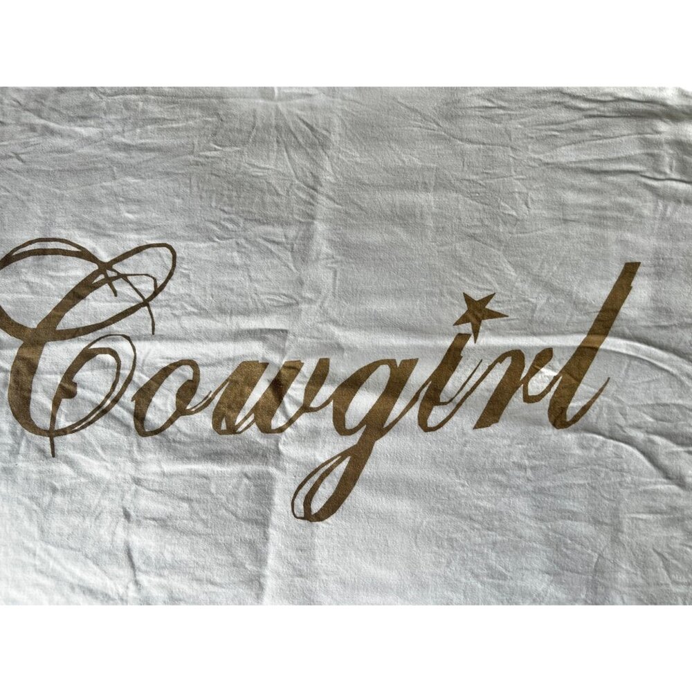 Cowgirl & Cowboy Cotton Pillowcase Pair 30" X 18.5" By Faceplant Inc. Made India - Picture 8 of 9